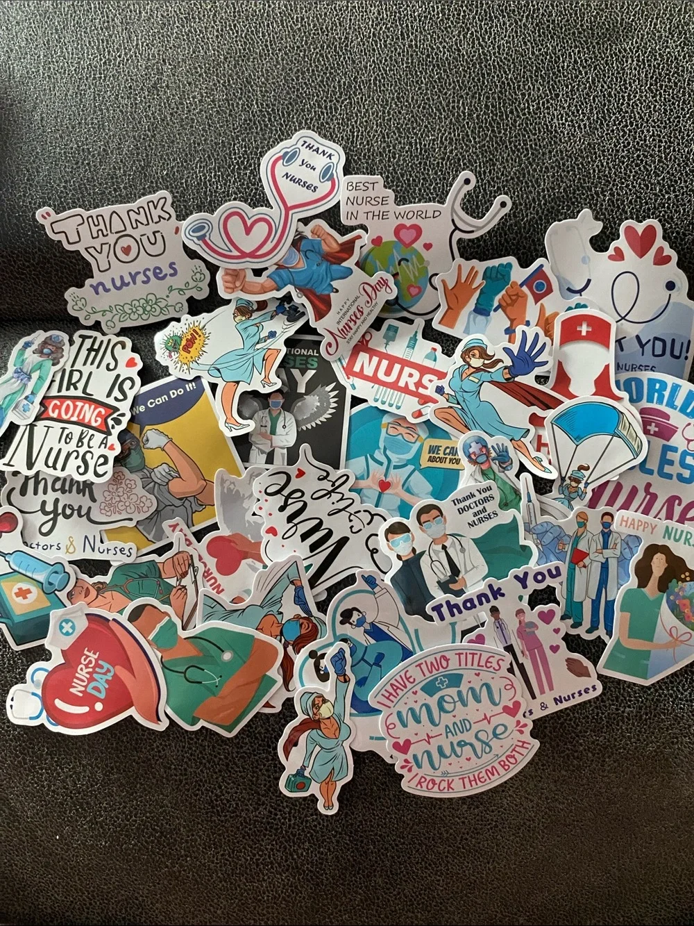 🖤 33 Nurse Appreciation Sticker Pack - Multicolor Thank You Nurse Designs